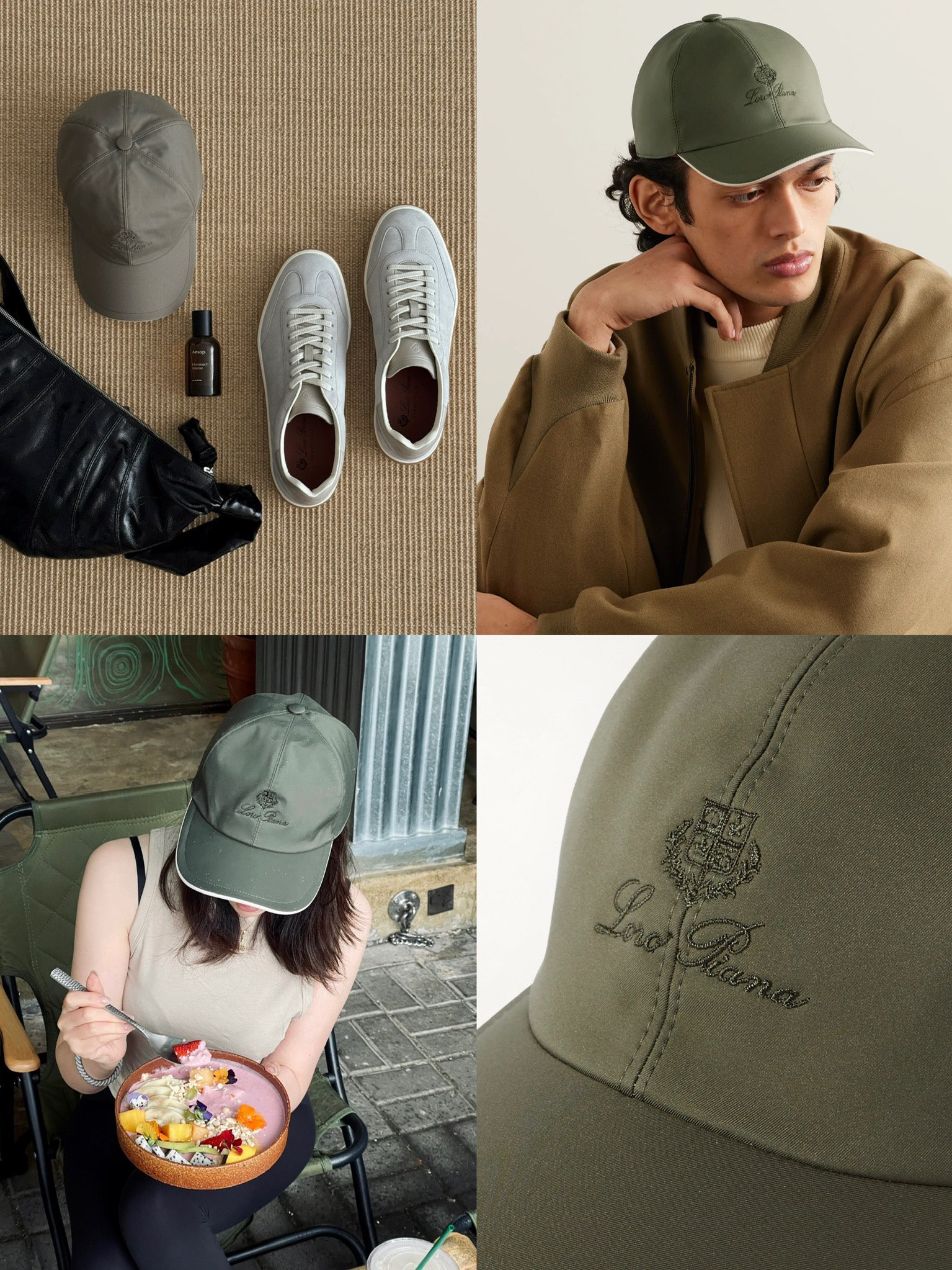 로로피아나 로고 자수 기능성 베이스볼 캡