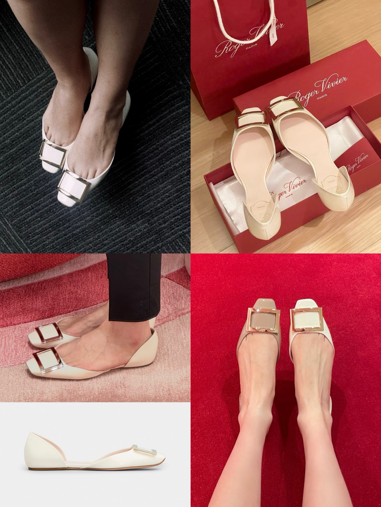 로저 비비에 고메틴 버클 컷아웃 발레리나 플랫