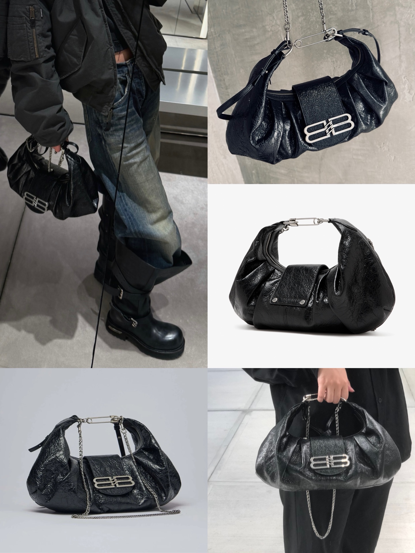 발렌시아가 크러쉬 체인 숄더백
