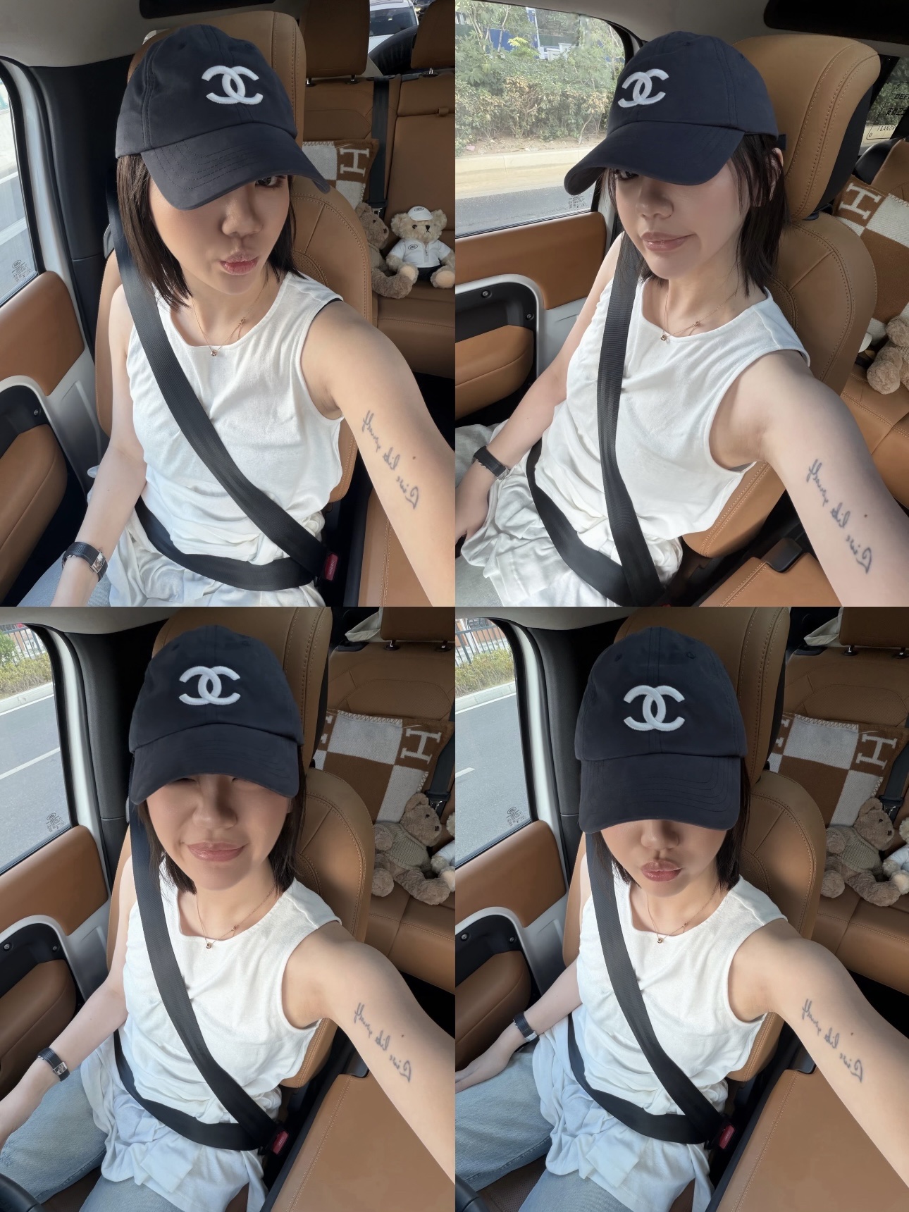 샤넬 CC 로고 자수 베이스볼 캡