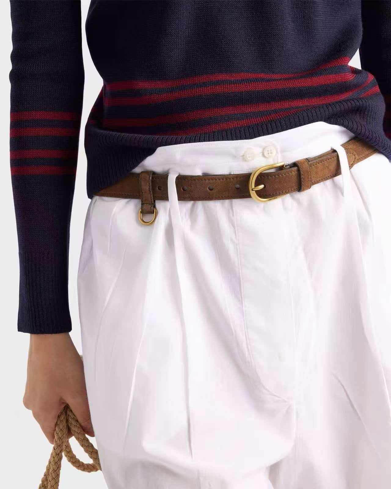 폴로 랄프 로렌 빈티지 브라운 가죽 D링 디테일 벨트