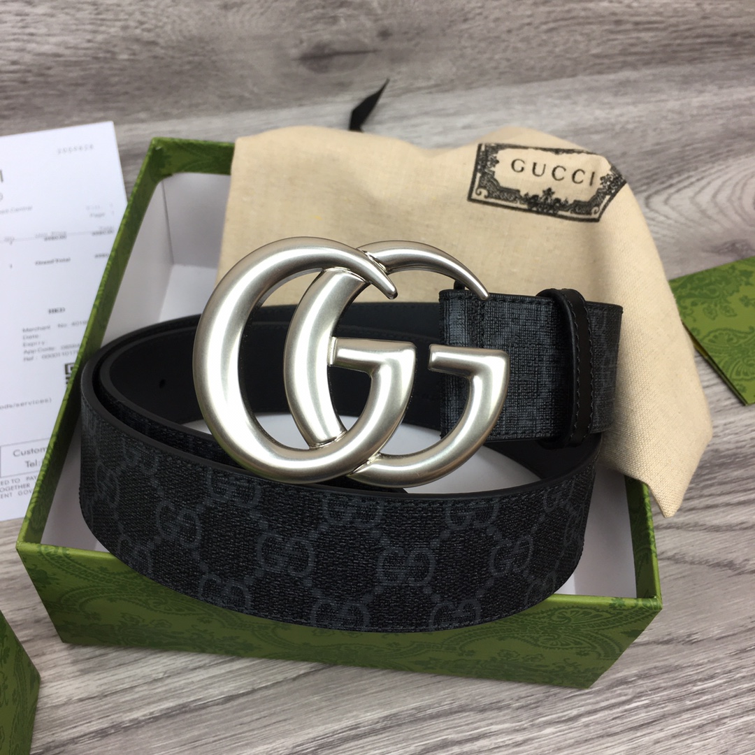 구찌 더블 G 버클 GG 캔버스 벨트 40mm