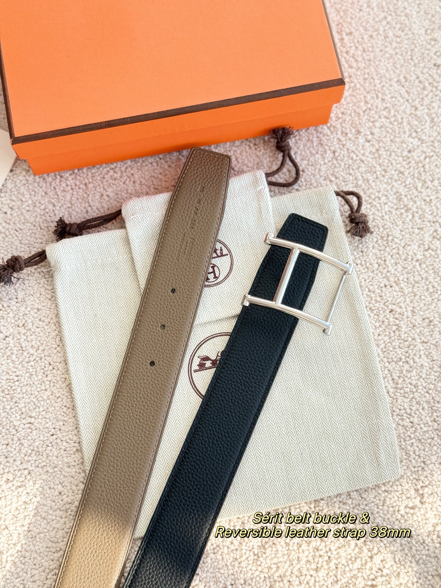 에르메스 세리트(Sérit) 리버서블 H 버클 벨트 38mm