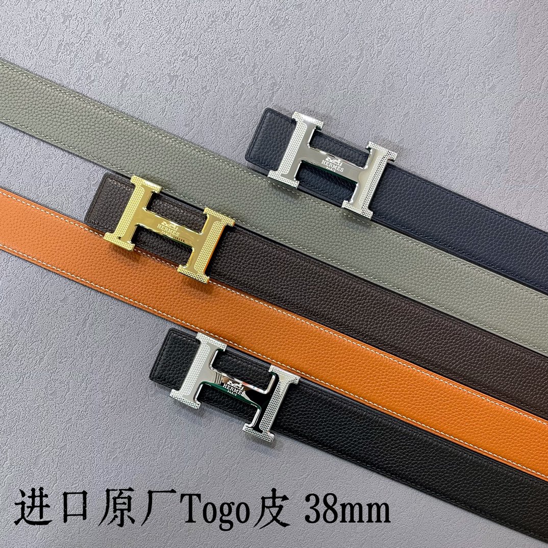 에르메스 컨스턴스 H 버클 투고 가죽 벨트 38mm