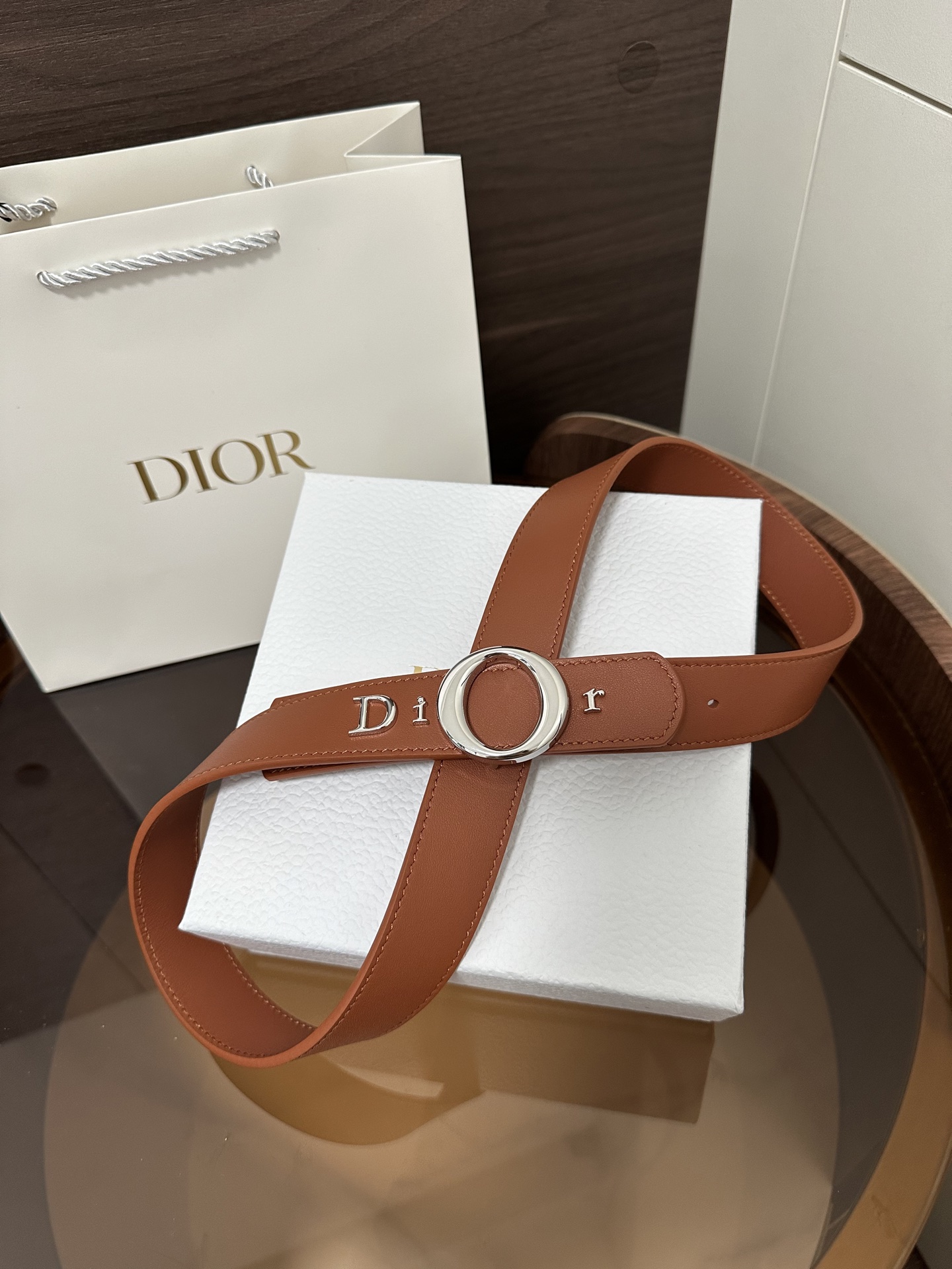 디올 Dior 로고 O링 버클 30mm 가죽 벨트