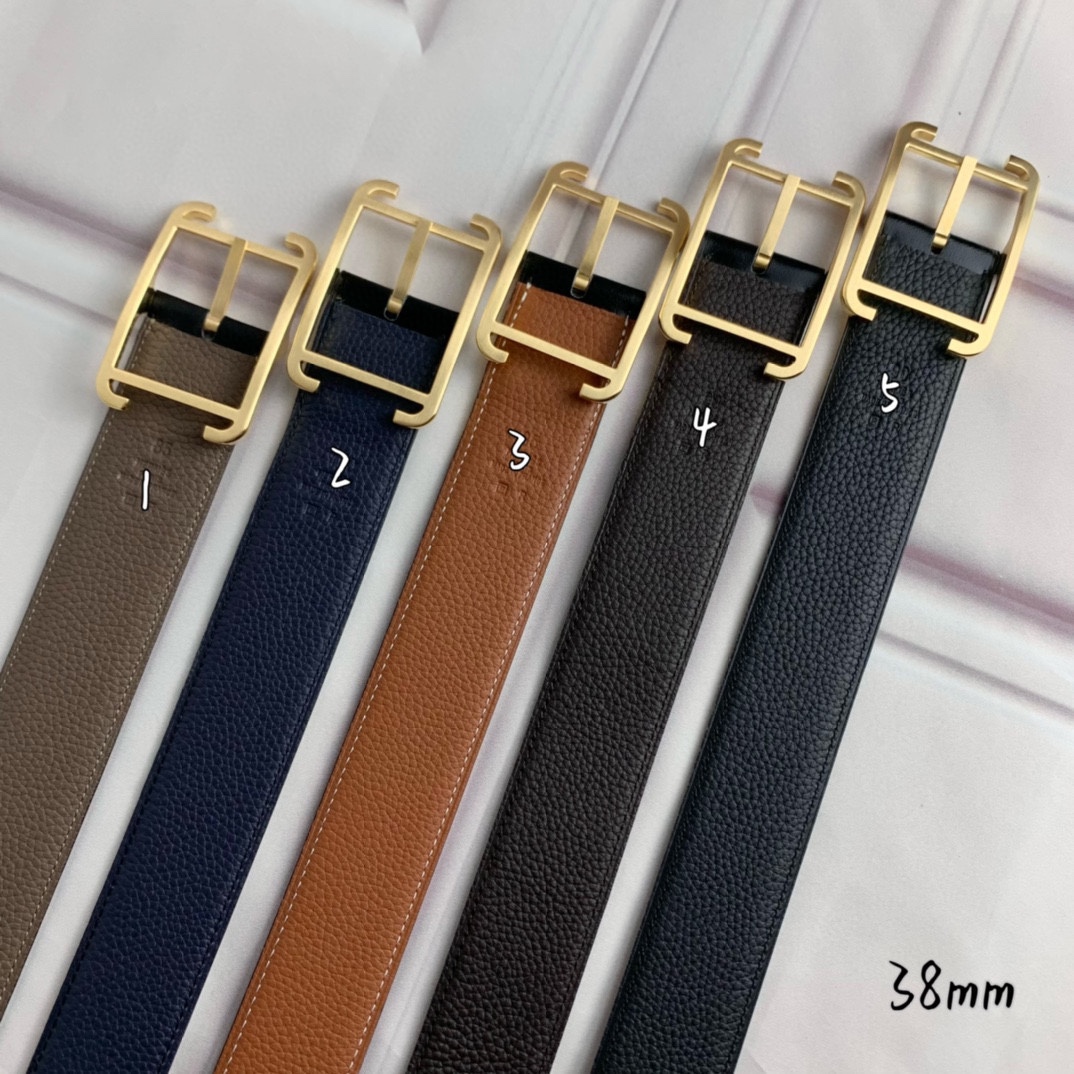 에르메스 H 버클 38mm 가죽 벨트