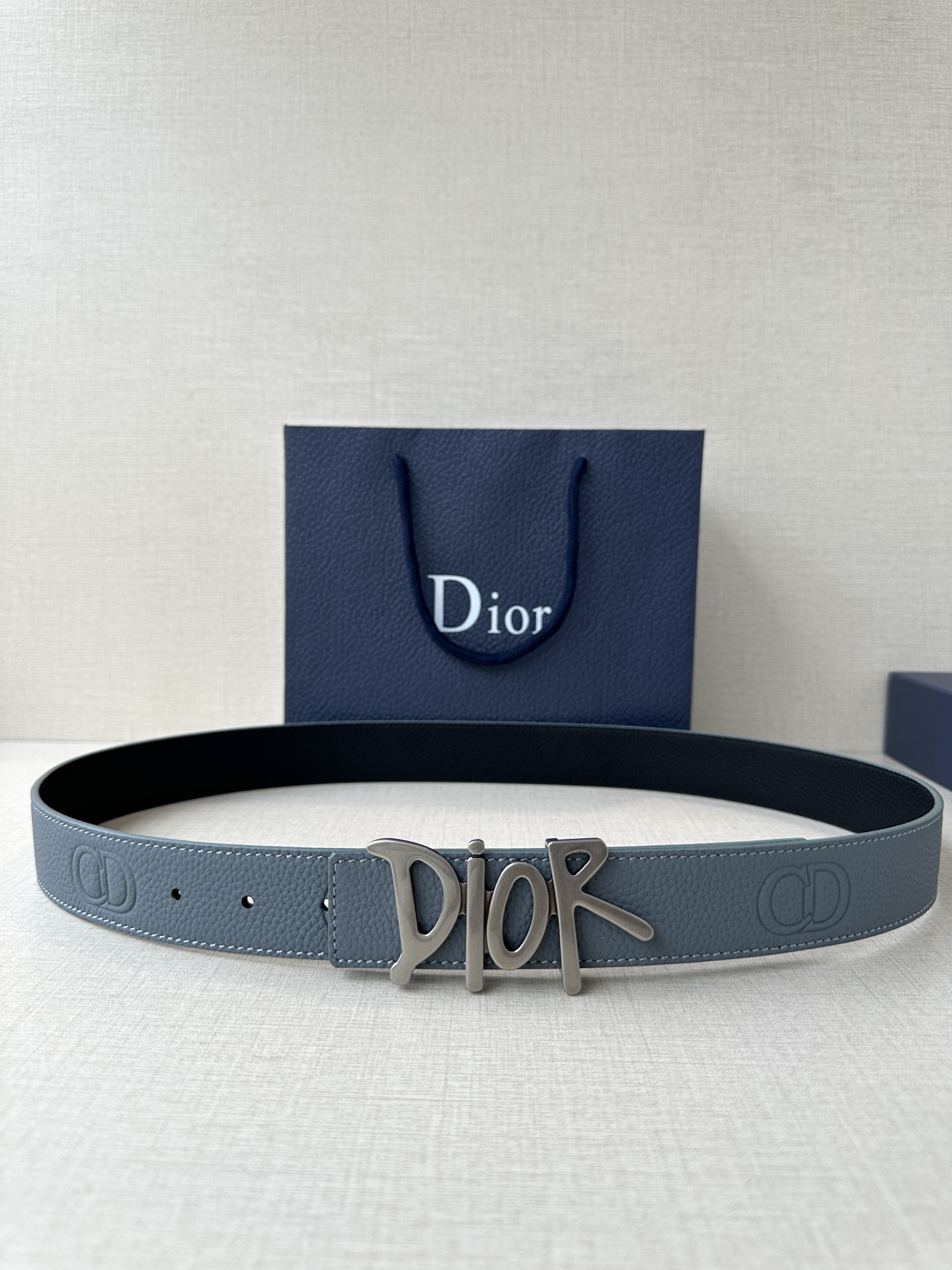 디올 Dior 로고 버클 리버서블 35mm 벨트