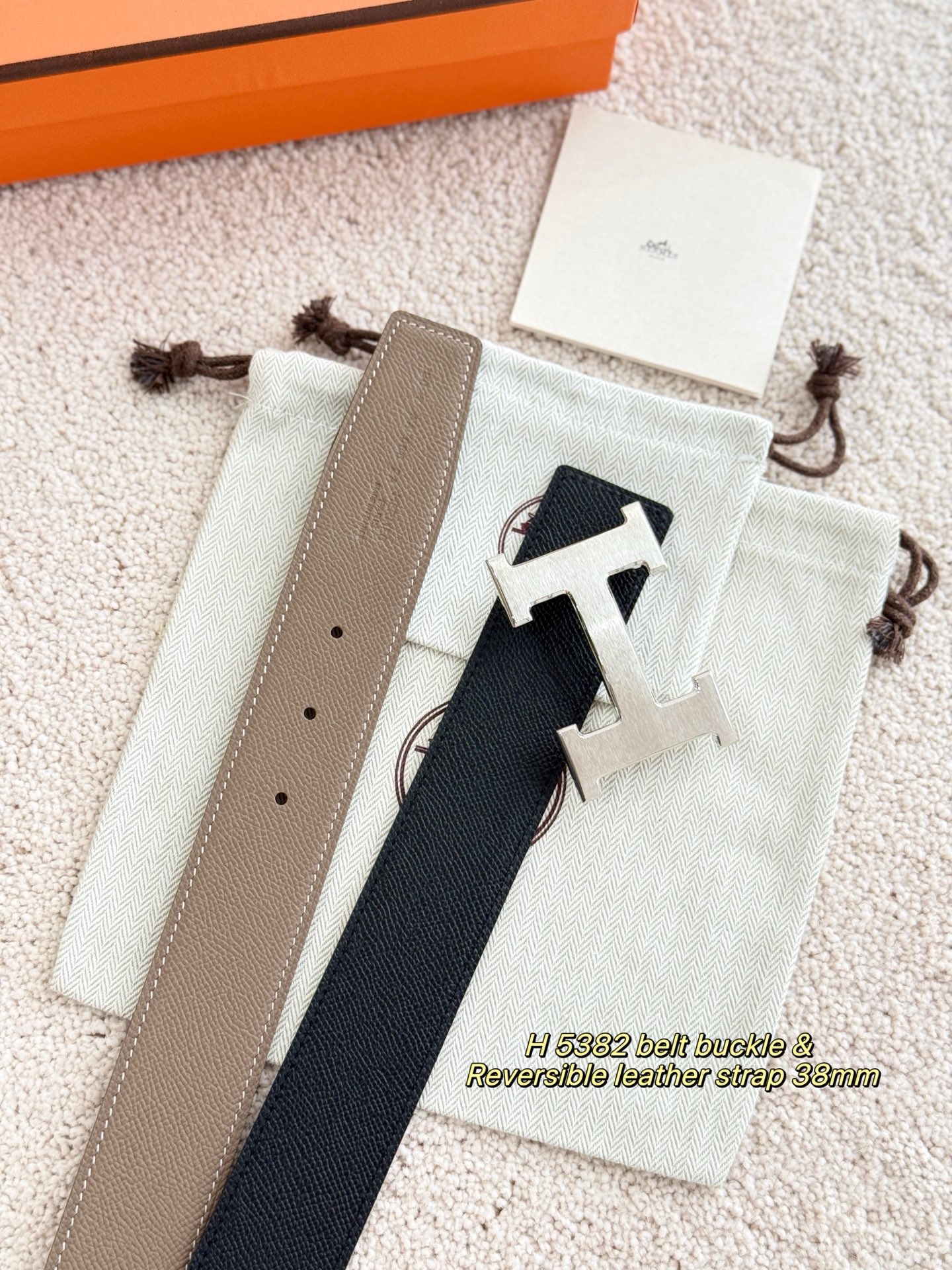 에르메스 H 5382 리버서블 가죽 벨트