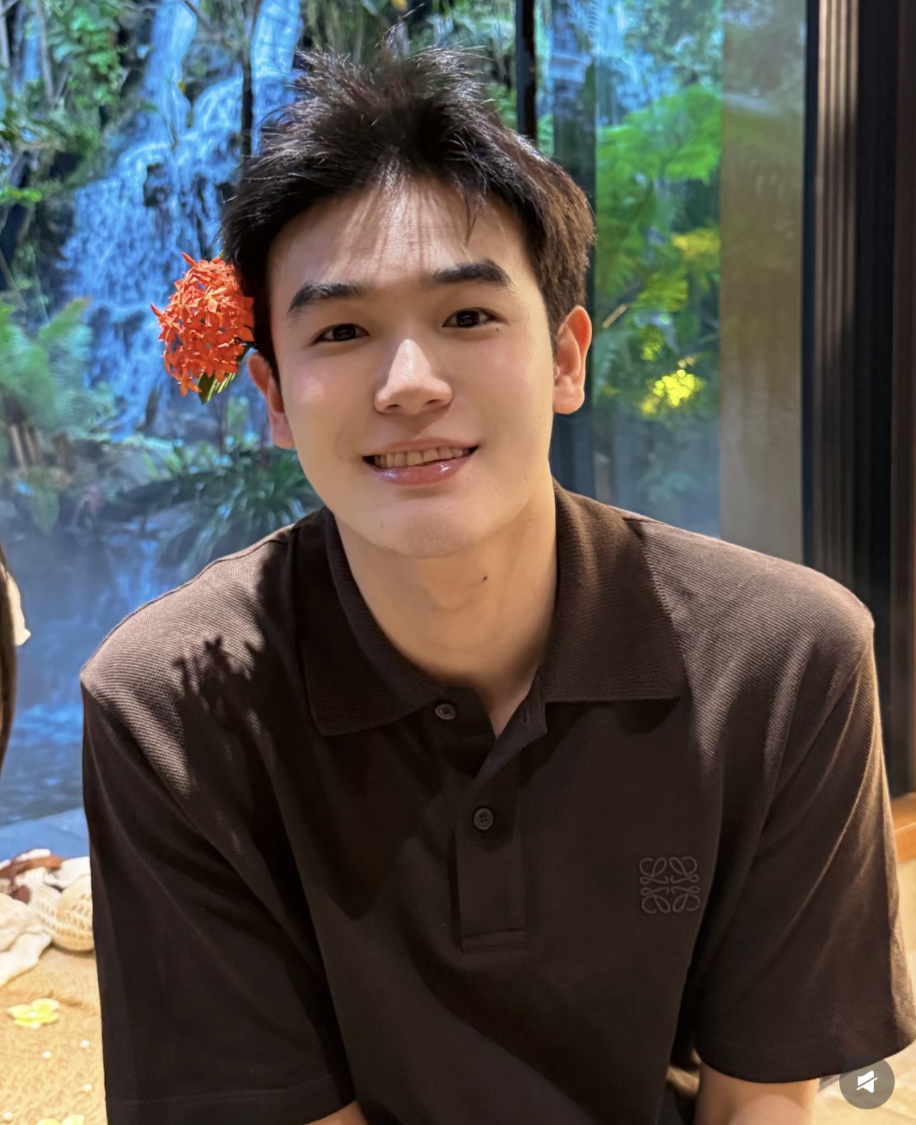 로에베 아나그램 자수 반팔 폴로 셔츠
