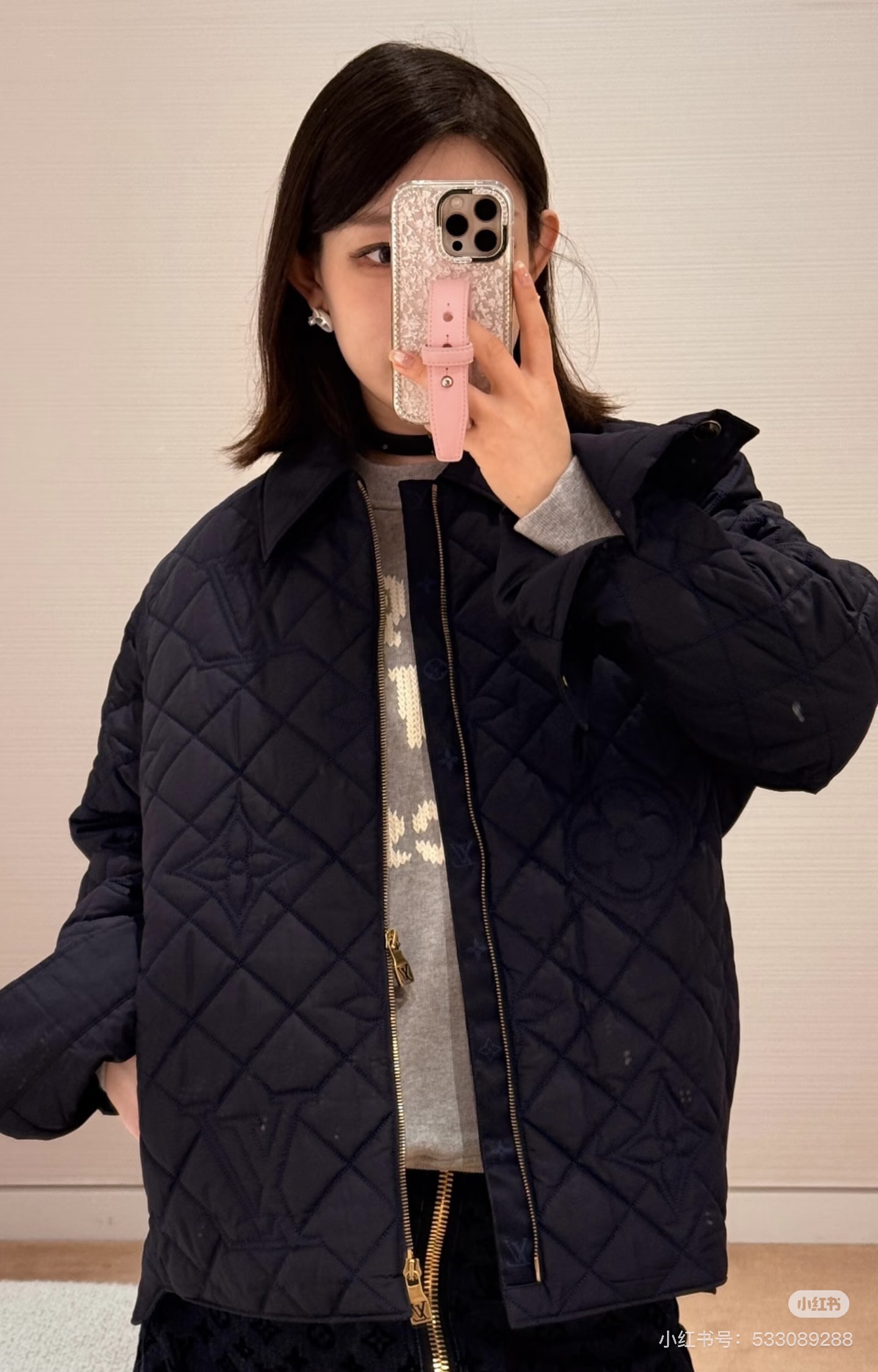 루이 비통 모노그램 플라워 퀼티드 재킷