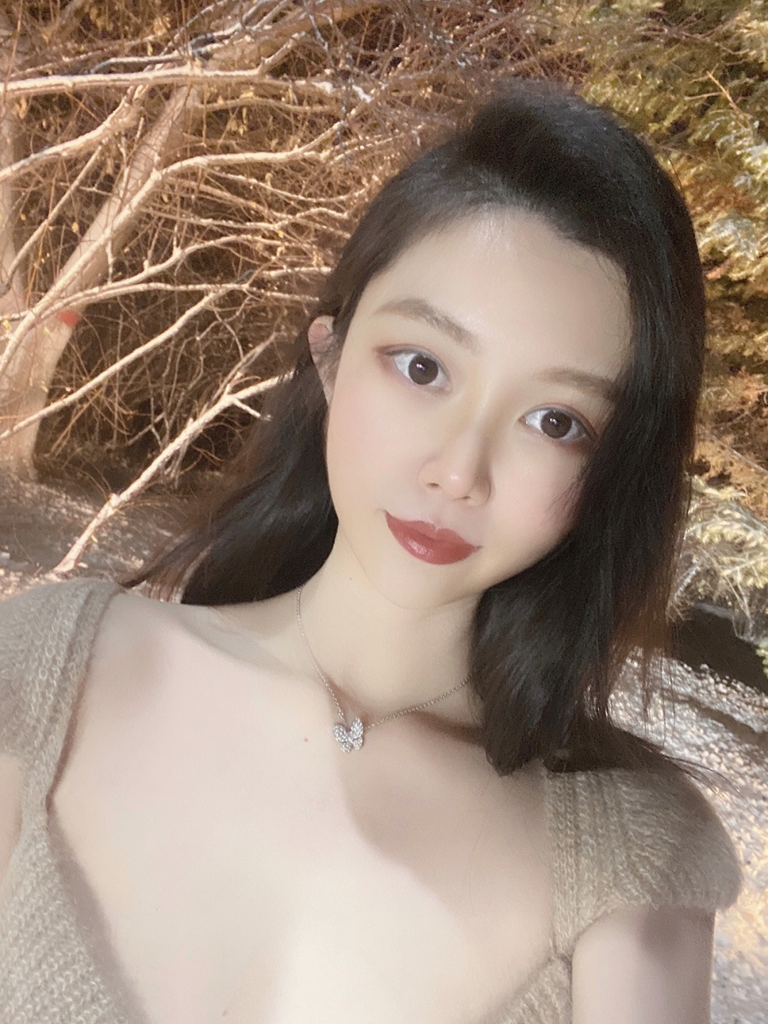 반클리프 아펠 투 버터플라이 다이아몬드 펜던트 네크리스