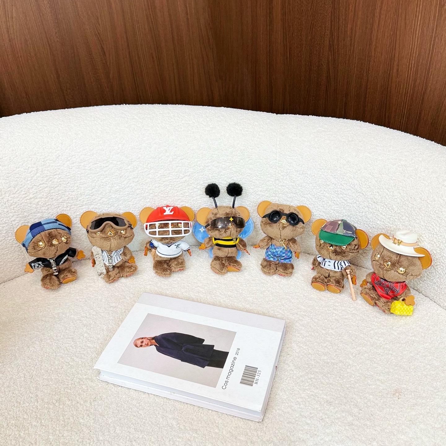루이 비통 LV 스타일 테디베어 인형 키링 7종 세트