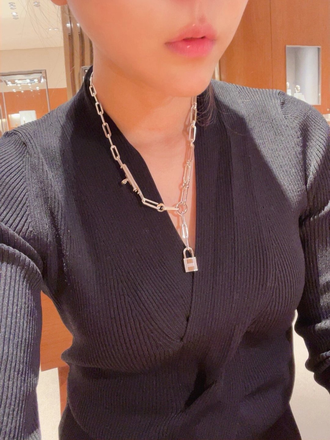 에르메스 켈리 체인 패드록 네크리스