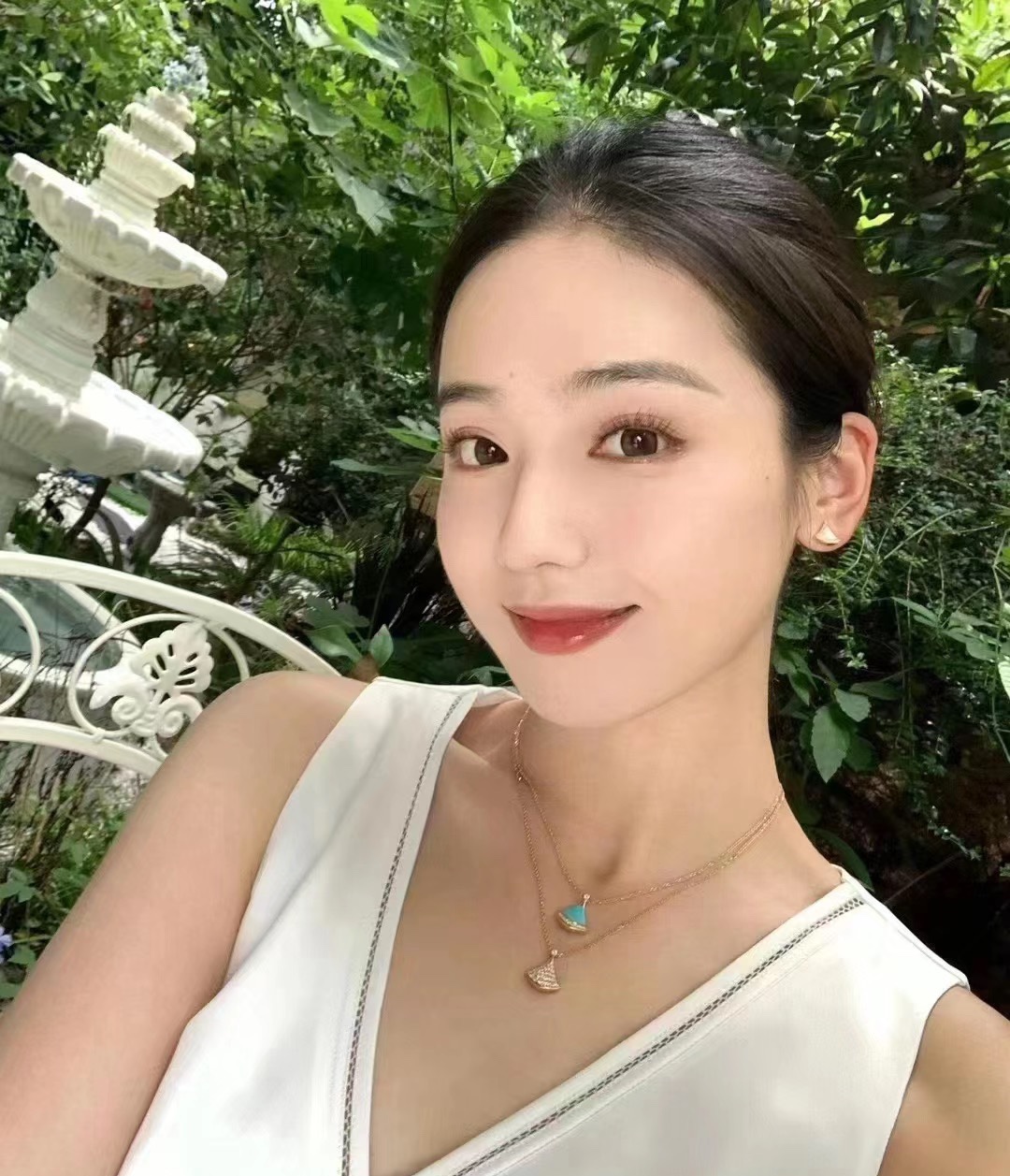 불가리 디바스 드림 팬 모티프 레이어드 네크리스