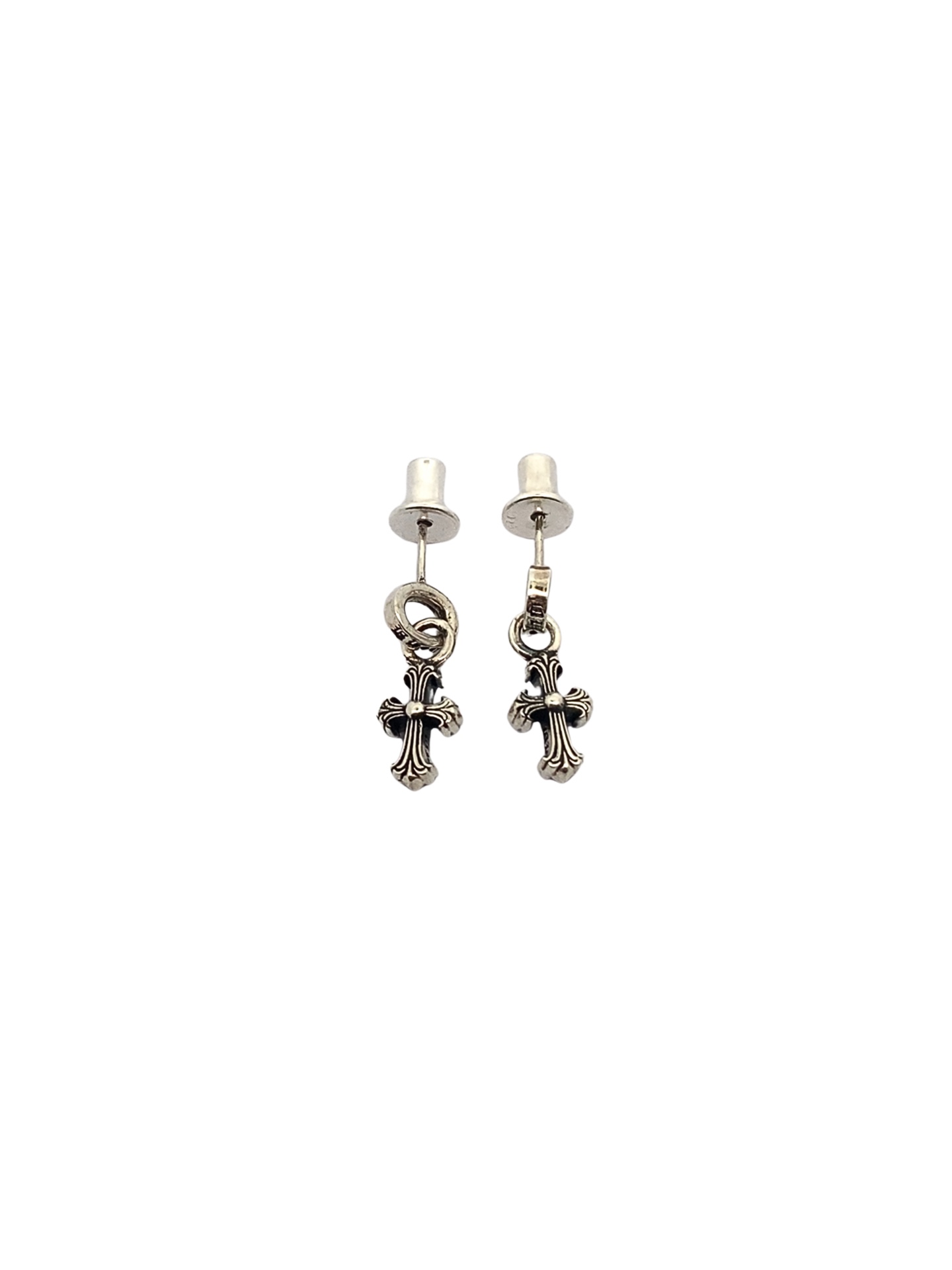 크롬하츠 타이니 CH 크로스 드롭 후프 이어링
