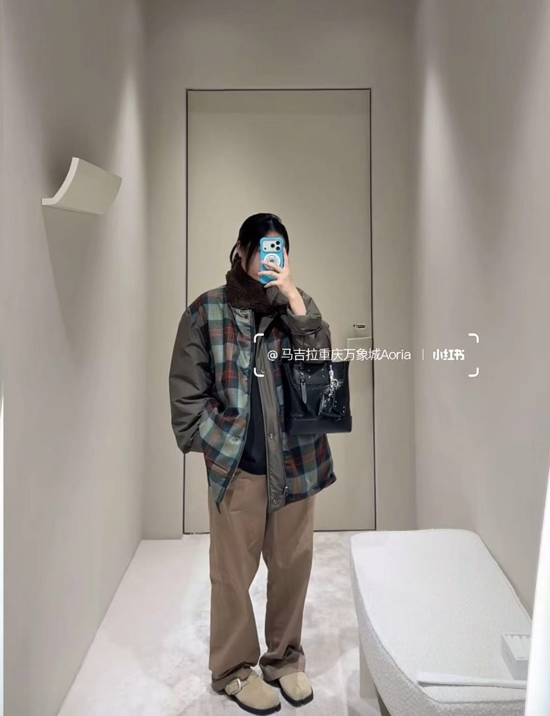 메종 마르지엘라 리버서블 퍼 칼라 패디드 워크 재킷