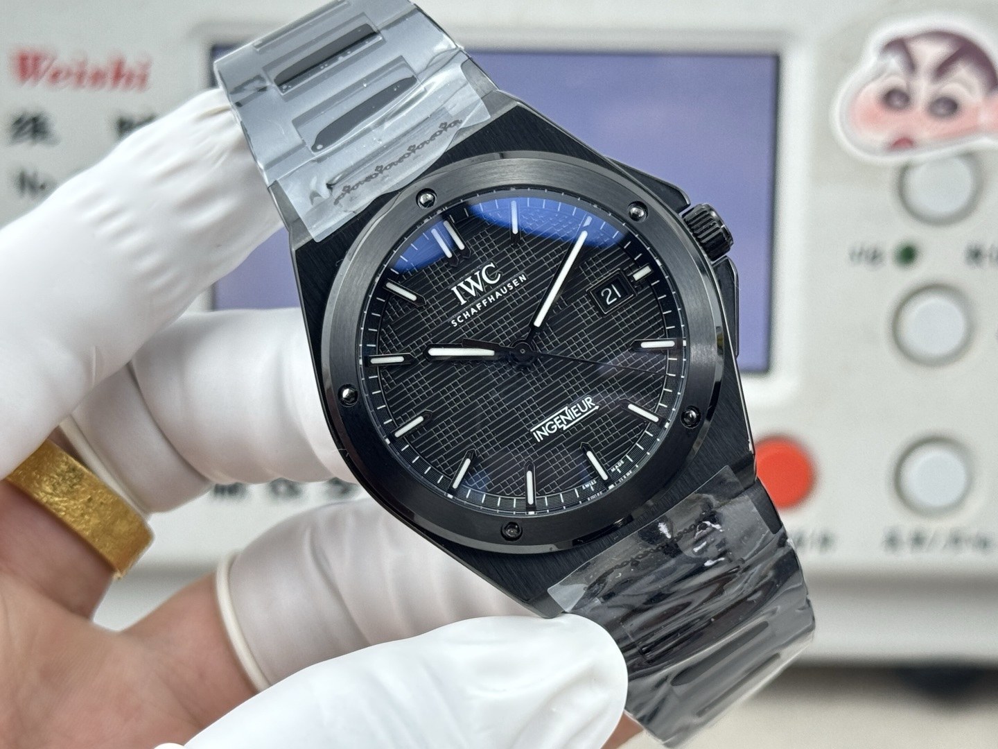 IWC 인제니어 오토매틱 40 블랙 다이얼 스테인리스 스틸 브레이슬릿