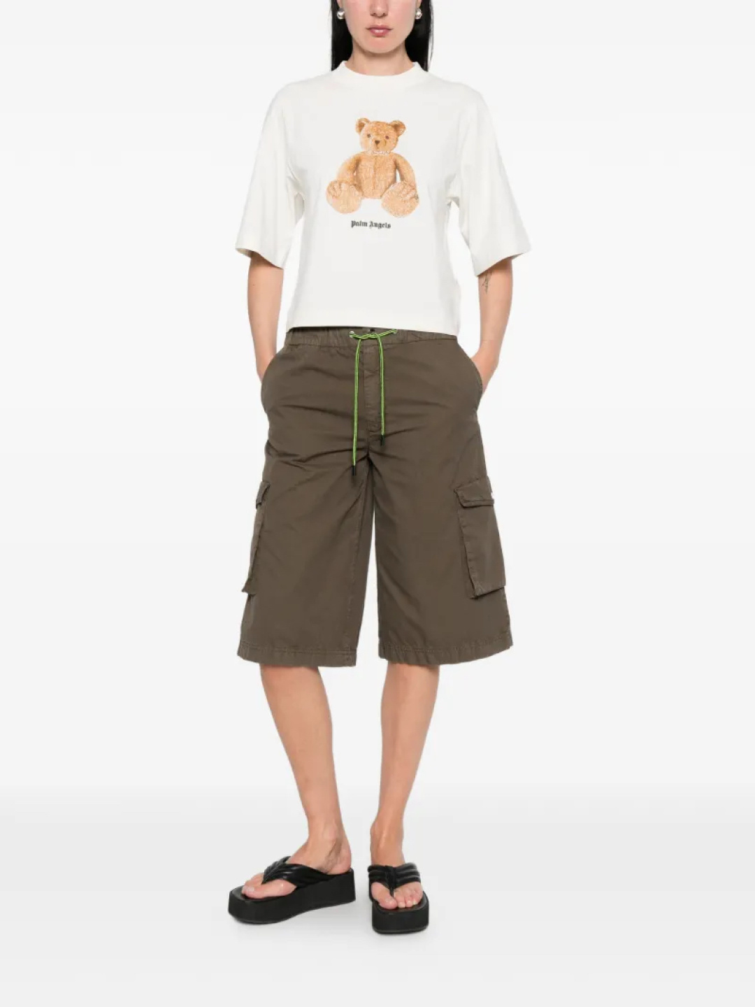 팜 엔젤스 테디 베어 프린트 오버사이즈 반팔 티셔츠