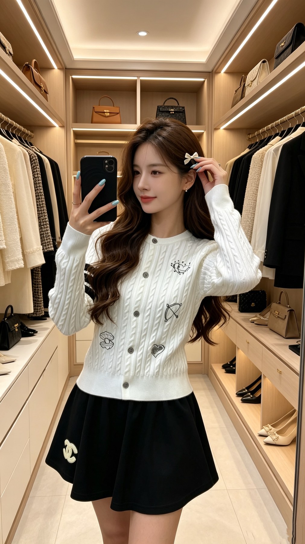 톰 브라운 포바 스트라이프 케이블 니트 자수 패치 가디건