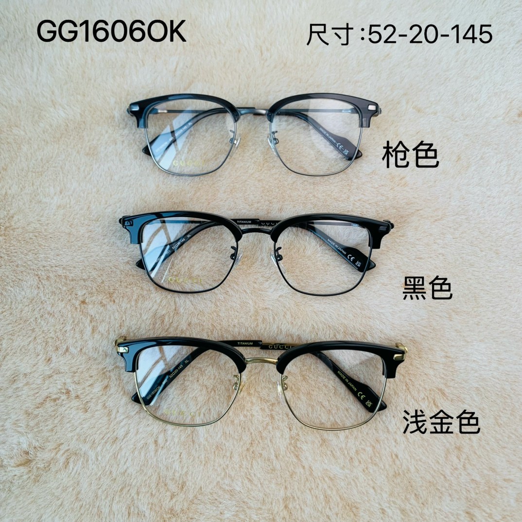 구찌 GG1606OK 하프림 사각 광학 안경테