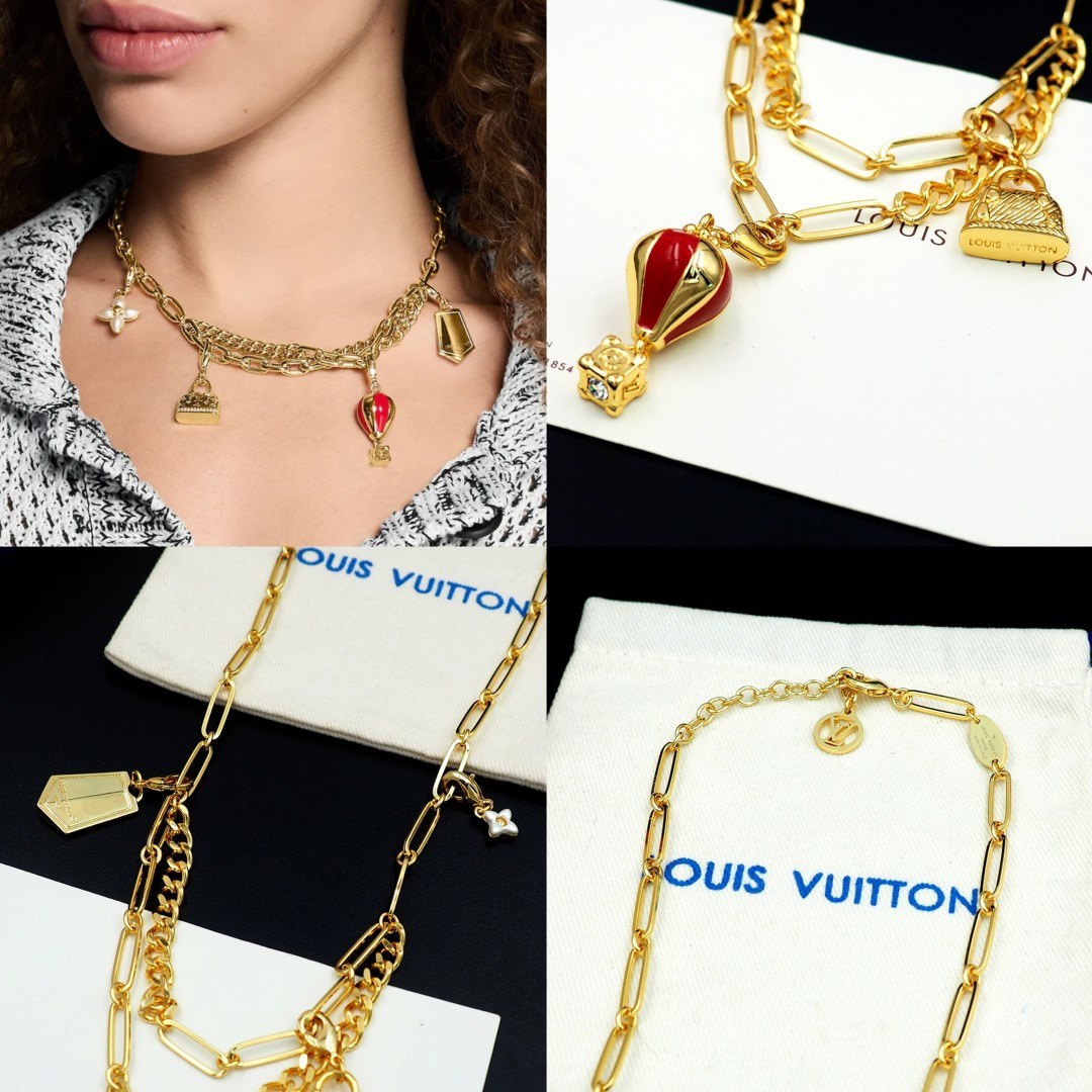 루이 비통 LV 참(CHARMS) 알마 백·열기구 펜던트 체인 네크리스
