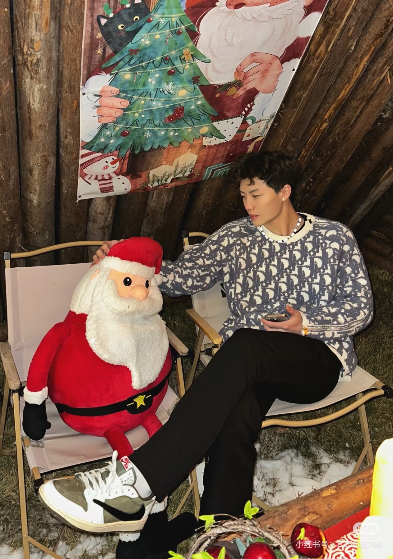 디올 오블리크 자카드 크루넥 니트 스웨터