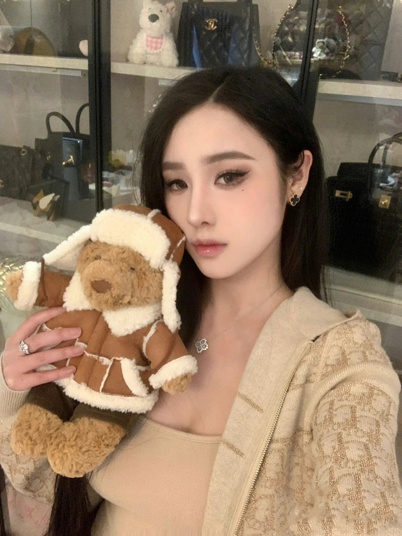 디올 오블리크 금사 양면 후드 집업 재킷