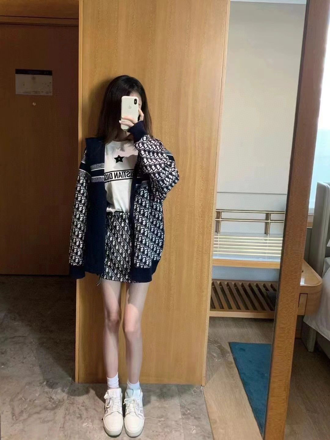 디올 디올 오블리크 리버서블 니트 집업 재킷
