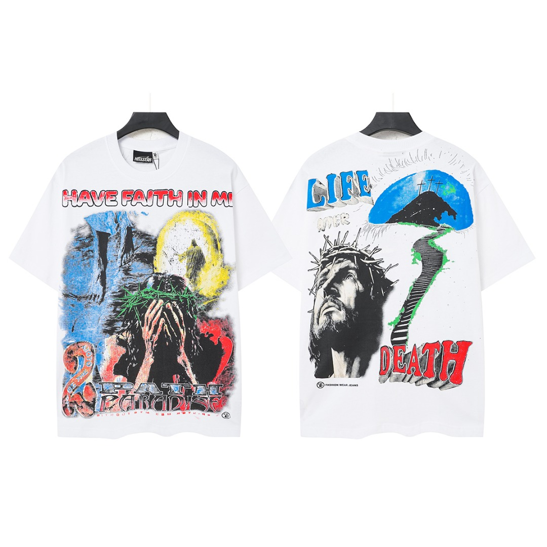 헬스타 헬스타 Have Faith in Me 그래픽 반소매 티셔츠