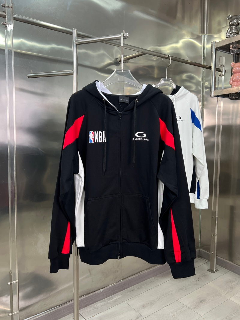 발렌시아가 발렌시아가 x NBA 로고 컬러블록 집업 후디