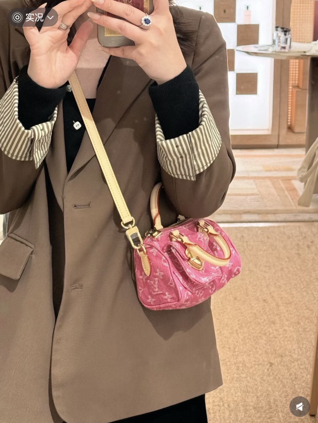 루이 비통 모노그램 데님 스피디 반둘리에 20