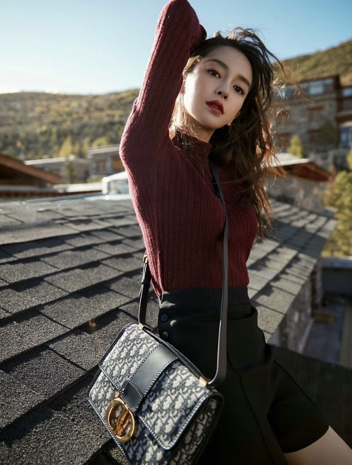 디올 30 몽테뉴 오블리크 자카드 플랩 숄더백