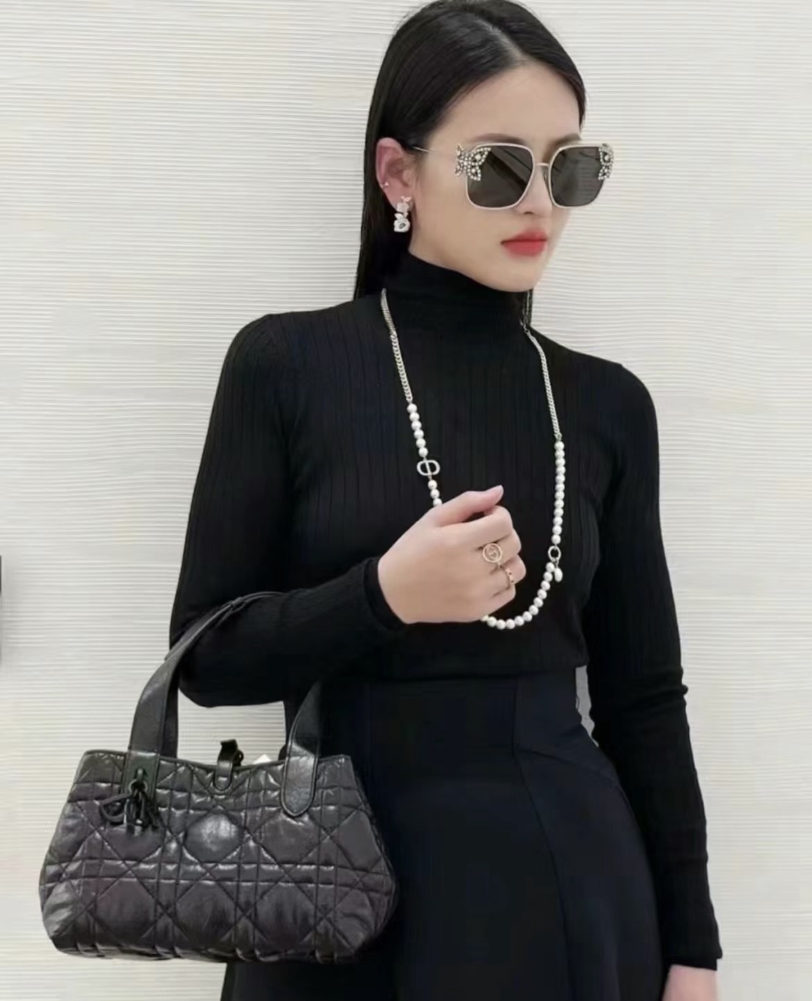 디올 레이디 디올 까나쥬 탑핸들백