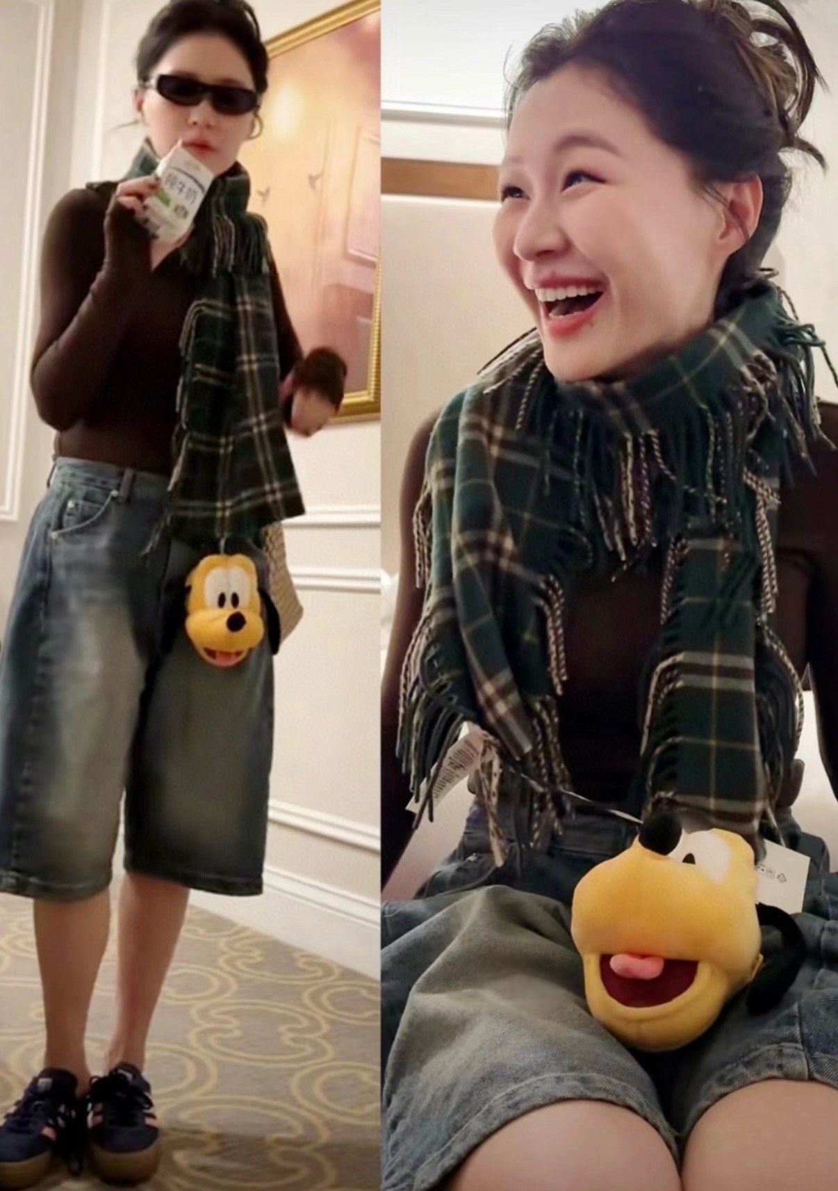 버버리 체크 프린지 캐시미어 스카프