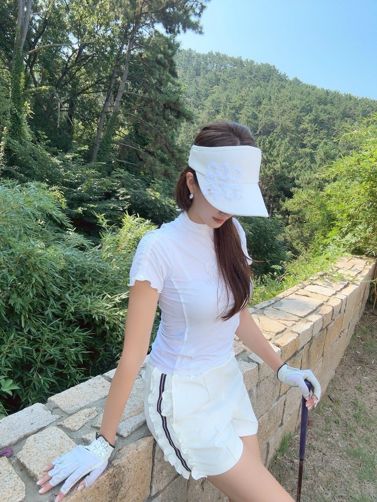 세인트앤드류스 여성 탈부착 반소매·긴소매 투웨이 하이넥 골프 탑
