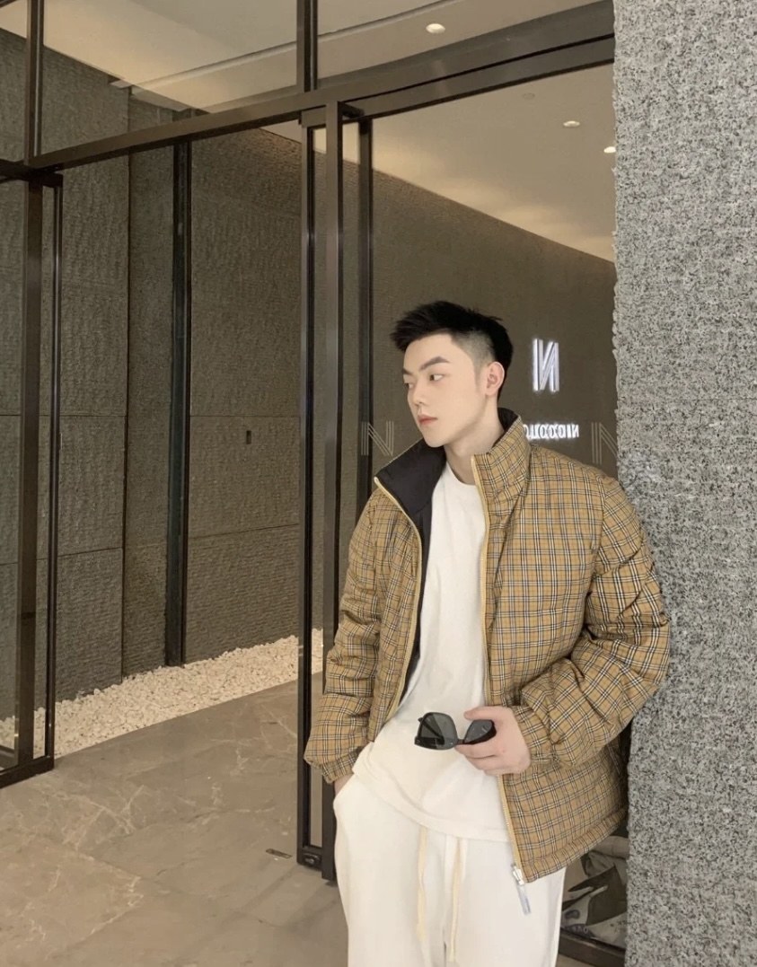 버버리 빈티지 체크 리버서블 다운 퍼퍼 재킷