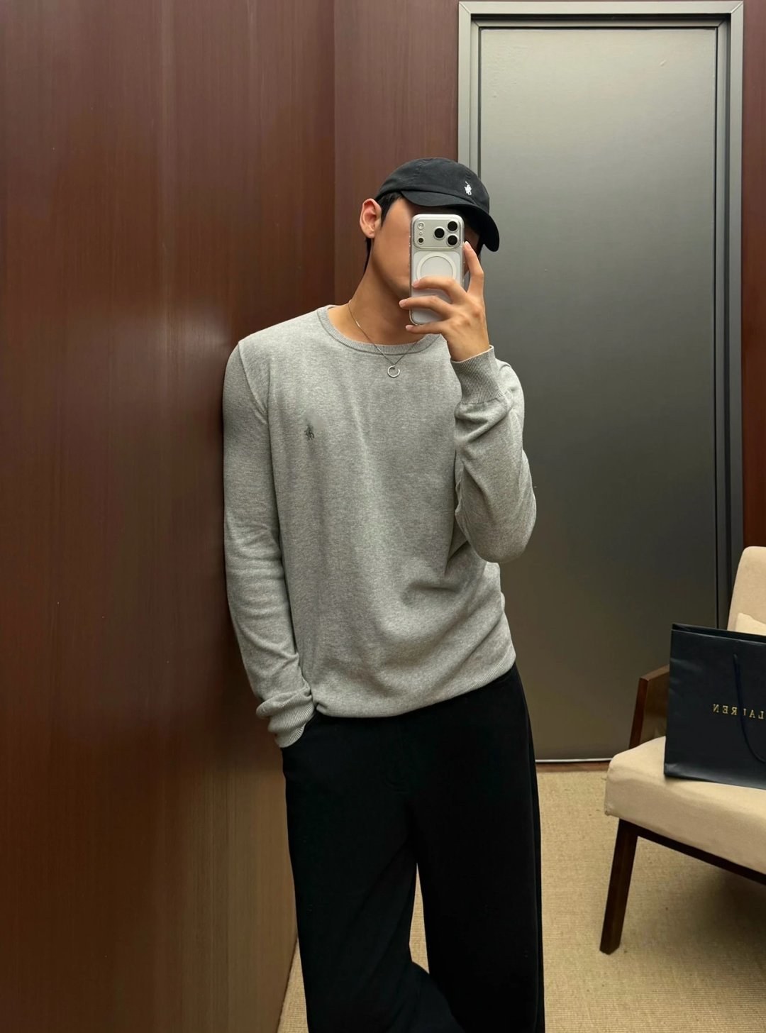 폴로 랄프 로렌 포니 자수 크루넥 니트 스웨터