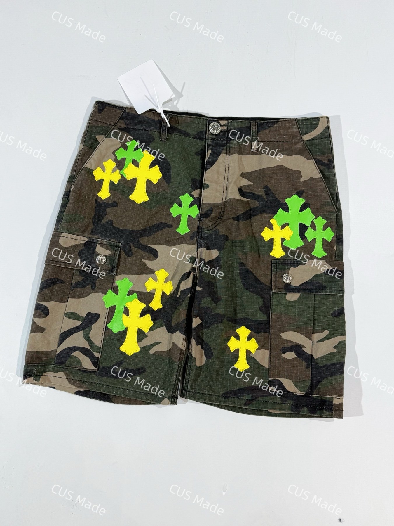 크롬하츠 크로스 패치 카모 카고 쇼츠