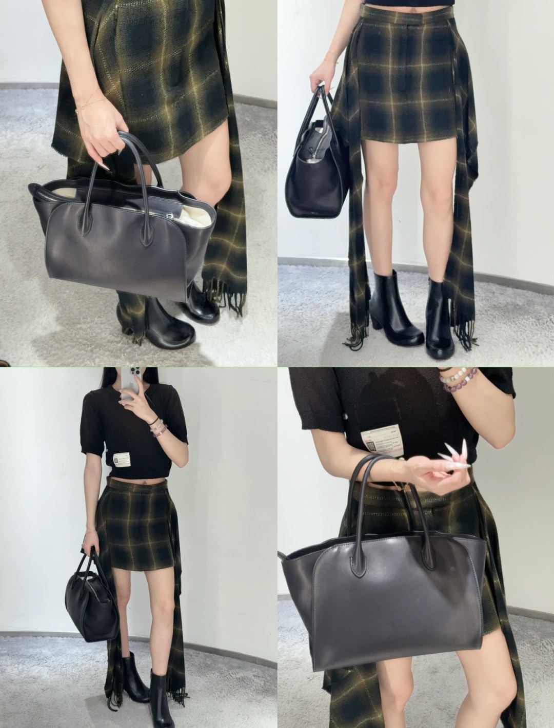 더 로우 말로 12 레더 토트백